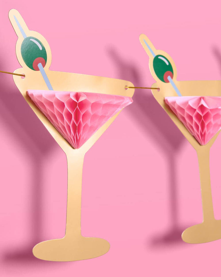 Martini Social Club 3D Paper Banner | Bachelorette Party Decor