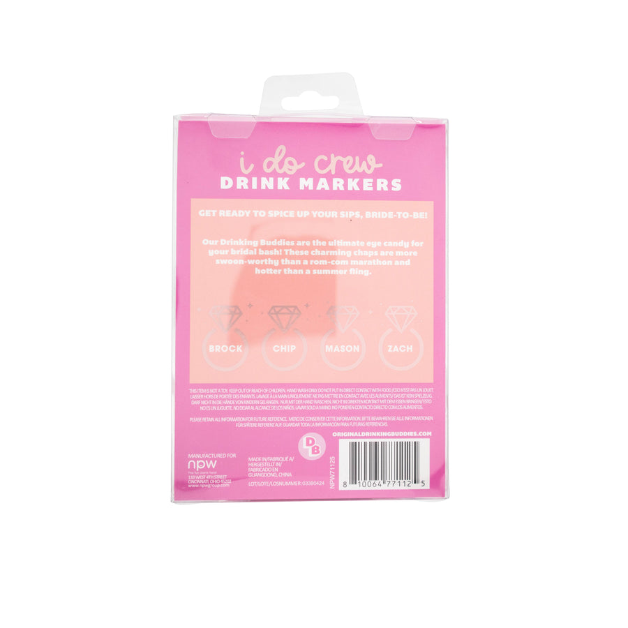 I Do Crew Drink Markers (4 Pack) | Bachelorette Party Gifts, Favors, Accessories