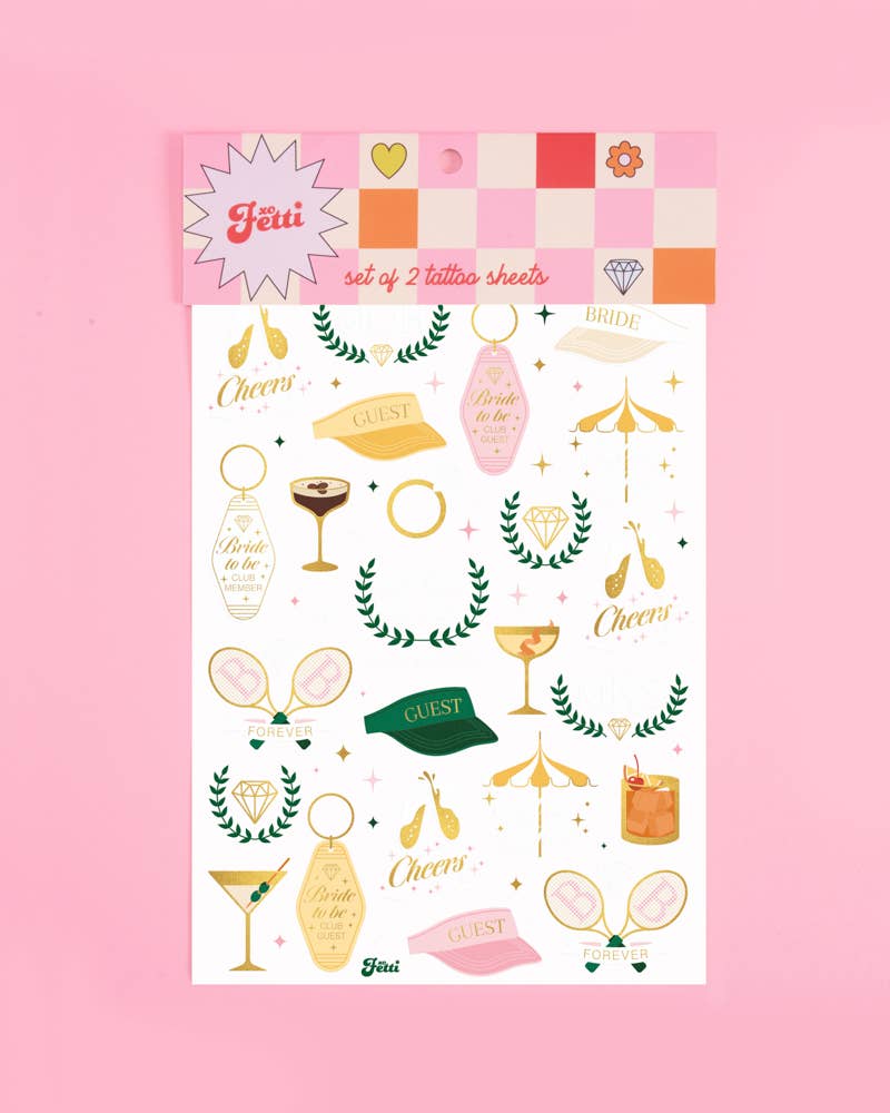 Bachelorette Social Club Temporary Tattoos | Bridal Party Gifts, Favors, Accessories