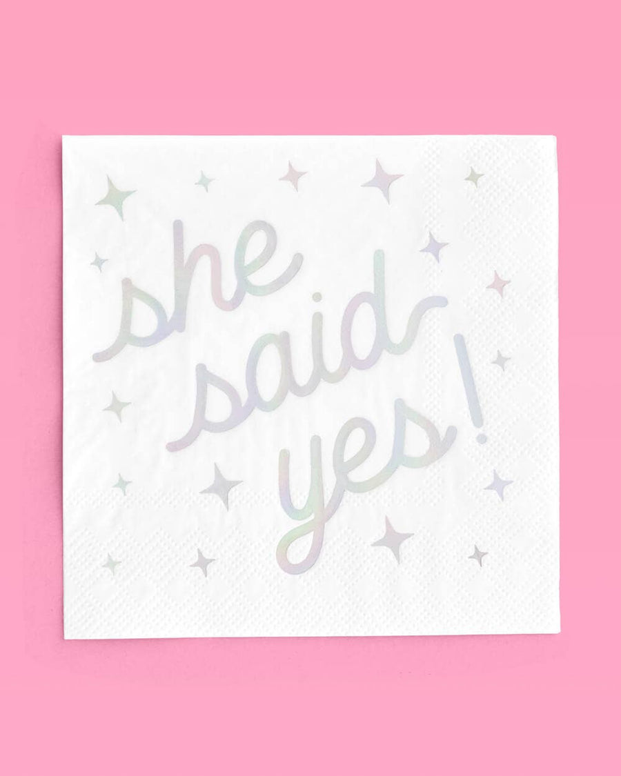 She Said Yes! Napkins (25 Pack) | Bachelorette Party Napkins & Tableware