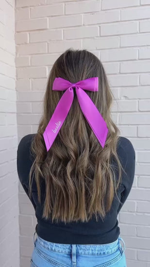 Bride's Besties Bachelorette Party Bridesmaids Satin Hair Bows with Clip