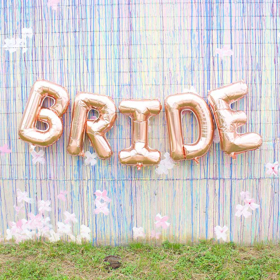 Bachelorette Party Decorations | Jumbo Silver BRIDE Balloon Banner | 32" Mylar Foil