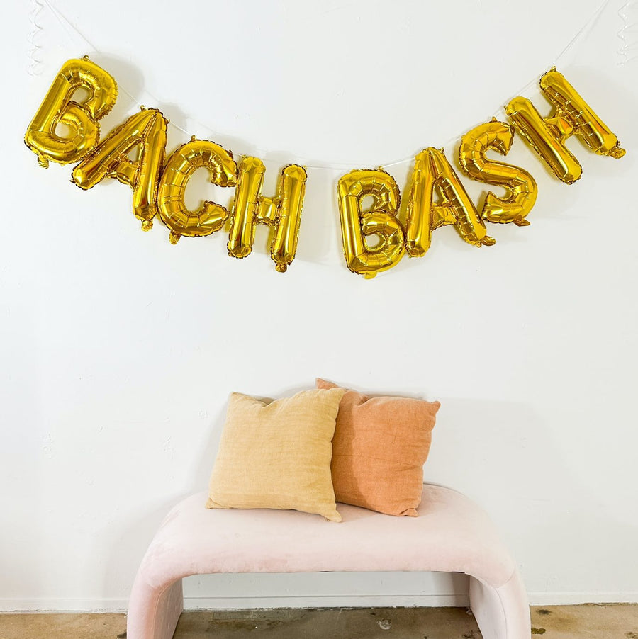 Bachelorette Party Decorations | 16" Mylar Rose Gold Foil Bach Bash Balloon Banner