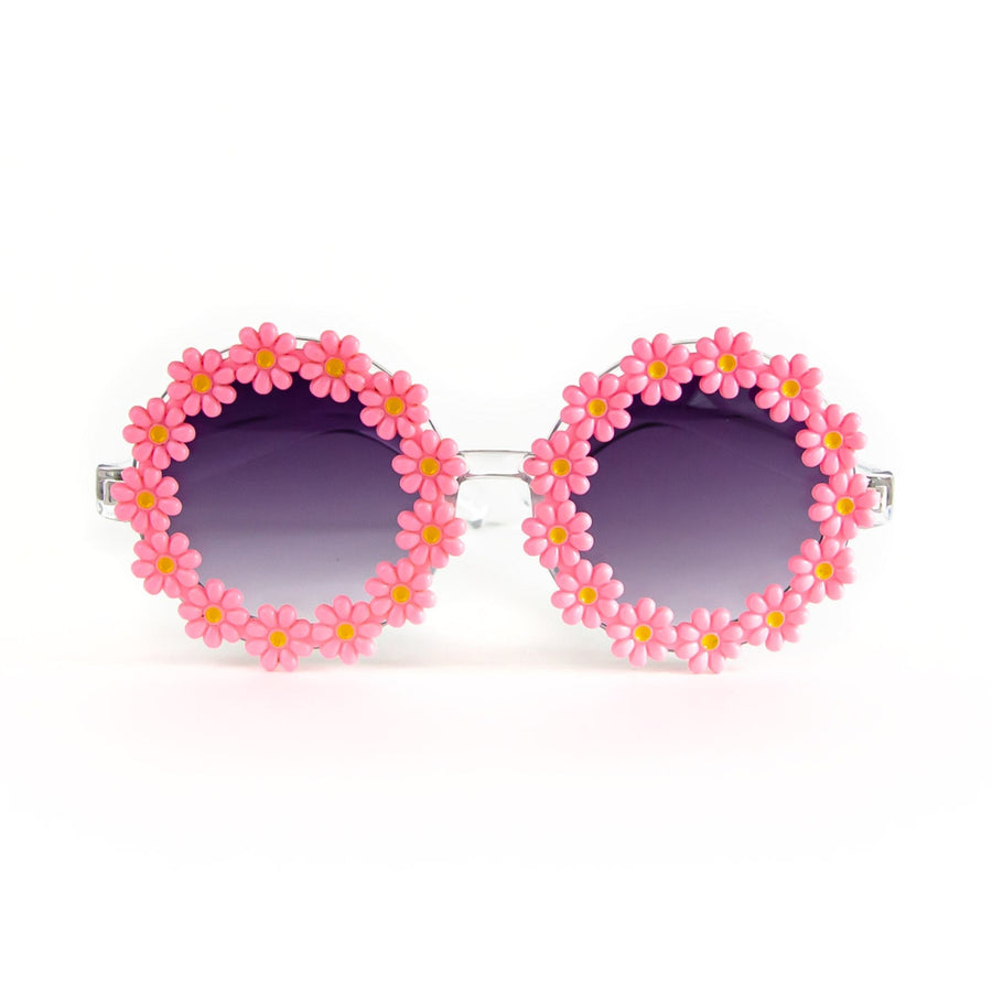 Boho Hippie Daisy Flower Bachelorette Party Sunglasses - White and Pink | Bridesmaids Gifts, Favors, Accessories