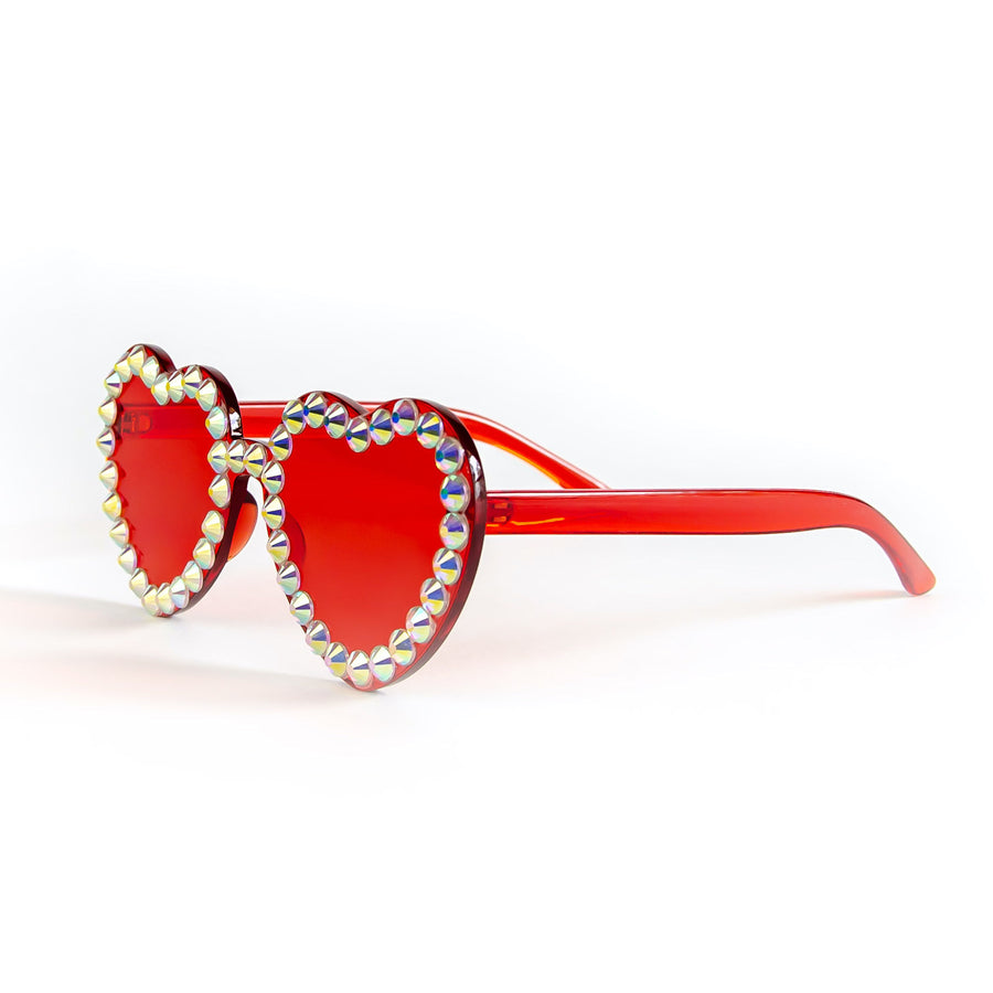 Blingy Heart-Shaped Sunglasses with Rhinestones | Bridesmaids Gifts, Favors, Accessories