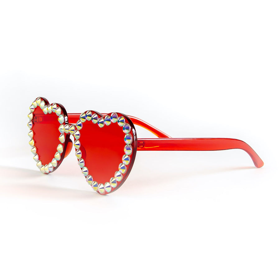 Blingy Rhinestone Heart Sunglasses – Stag Hen - Main Image