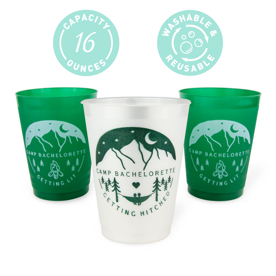 Lake Christmas Green 16 oz. Plastic Cups