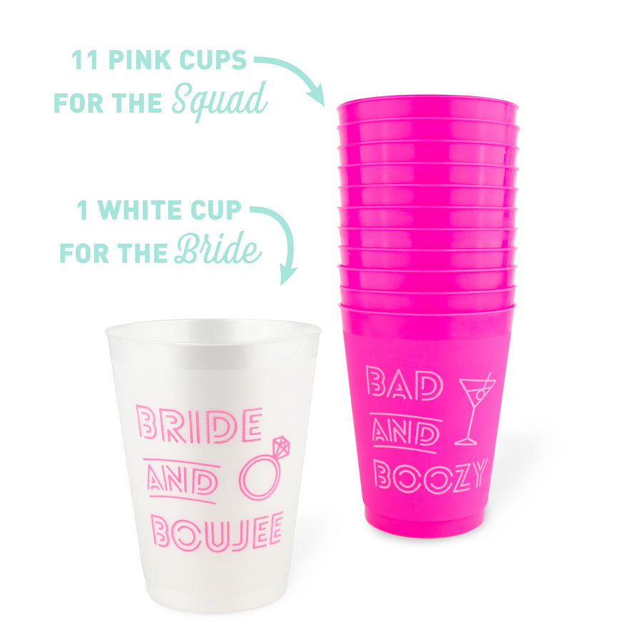 Bachelorette Party Cups, Drinkware, Tumblers | Bach & Boujee | Bride & Boozy
