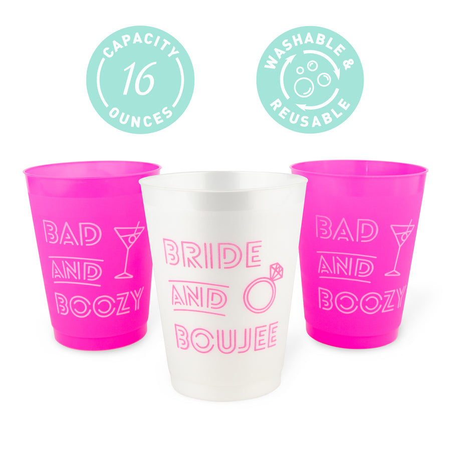 Bachelorette Party Cups, Drinkware, Tumblers | Bach & Boujee | Bride & Boozy