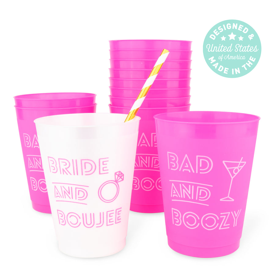 Bachelorette Party Cups, Drinkware, Tumblers | Bach & Boujee | Bride & Boozy