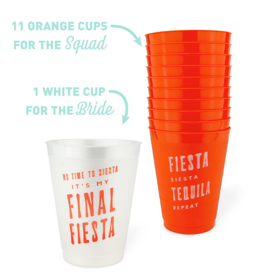 Final Fiesta Bachelorette Party Cups, Drinkware, Decor, Favors