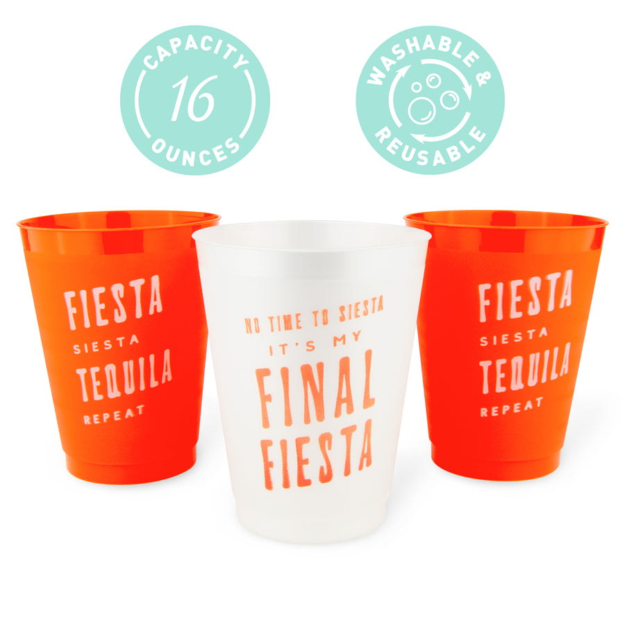 Final Fiesta Bachelorette Party Cups, Drinkware, Decor, Favors