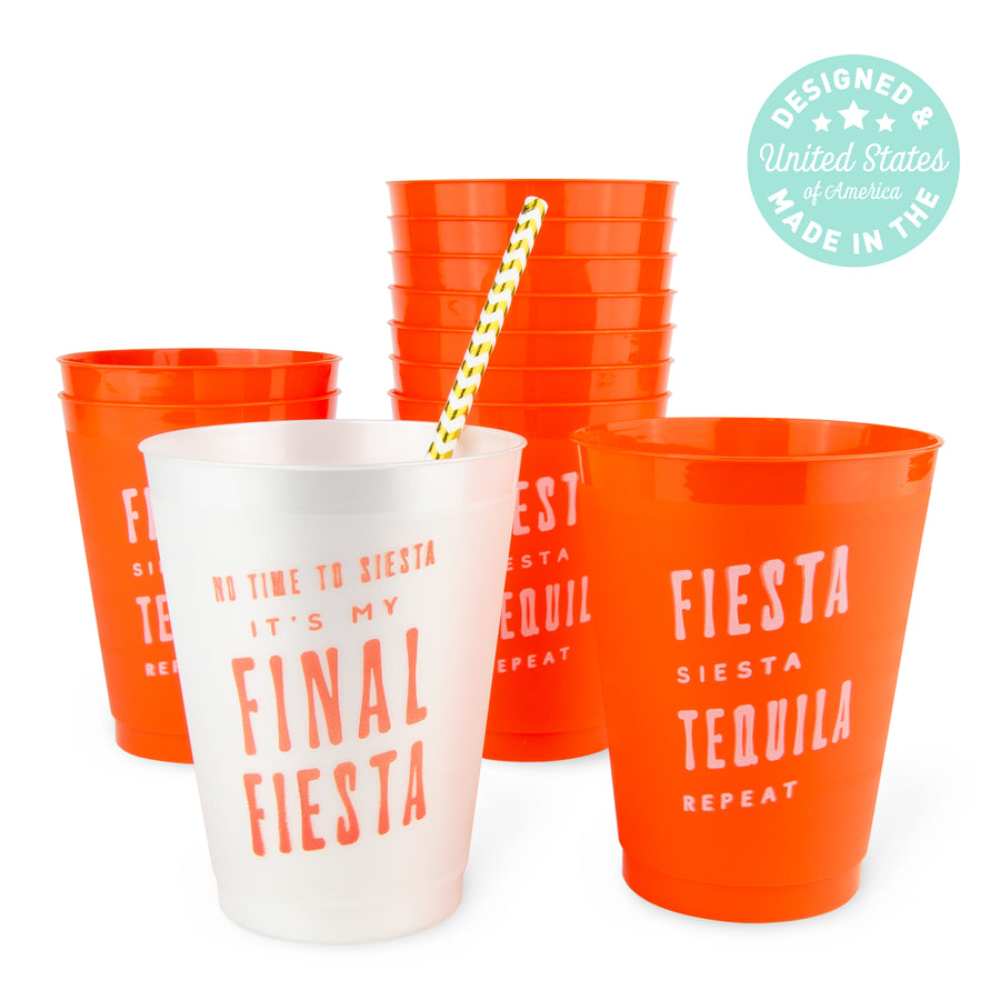 Final Fiesta Personalized Bachelorette Stadium Cups - Yippee Daisy