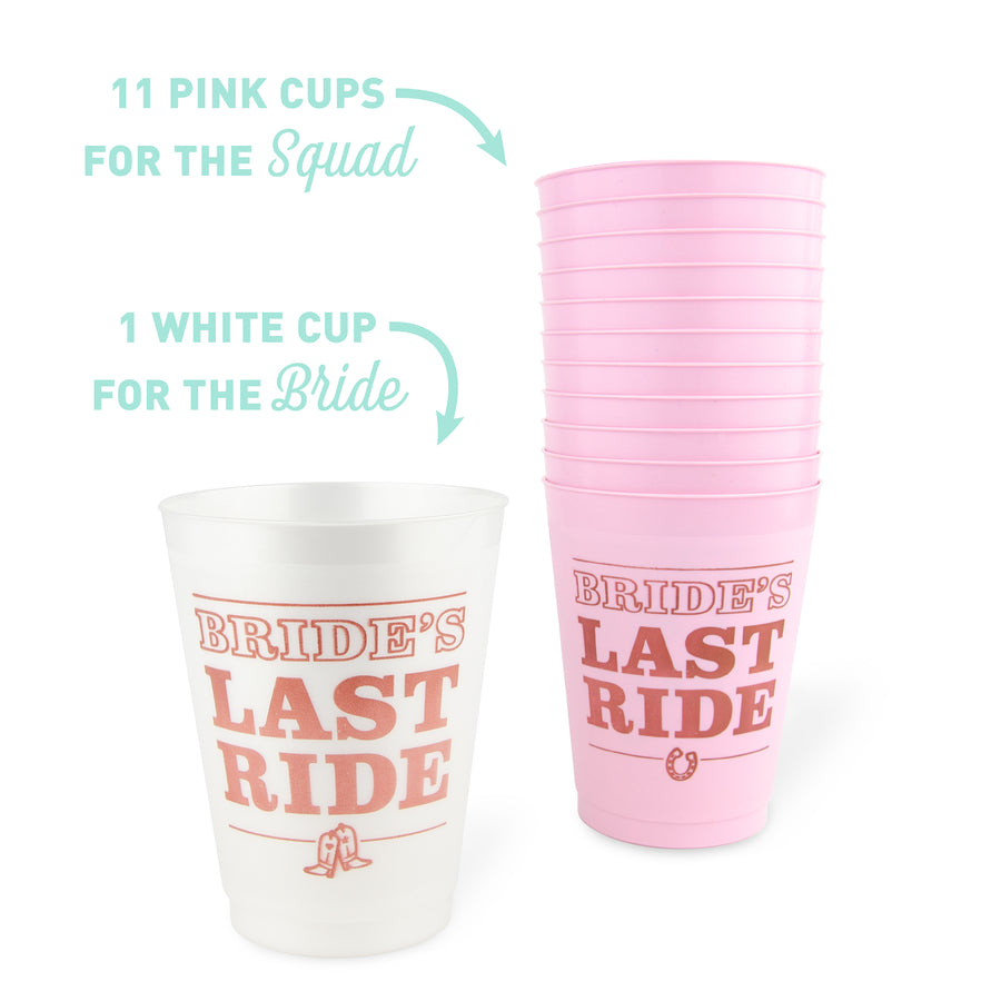 Bachelorette Party Cups, Tumblers, Drinkware | Brides Last Ride, Country Western, Nashville, Austin, Scottsdale Bachelorette Party