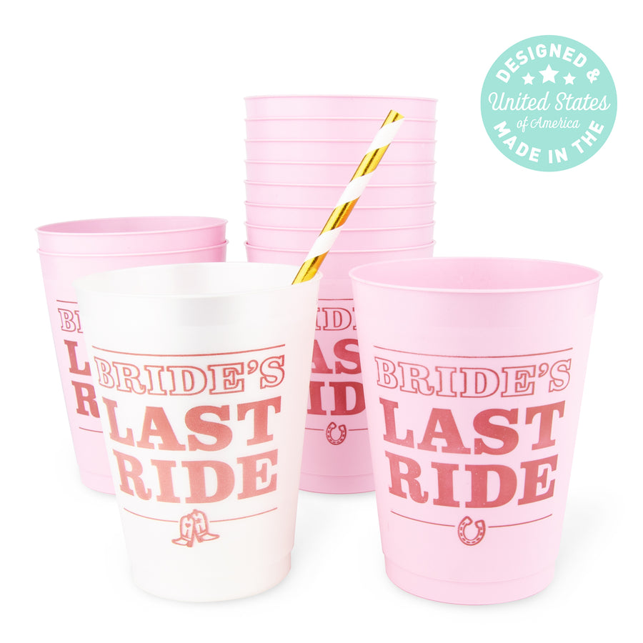 Bachelorette Party Cups, Tumblers, Drinkware | Brides Last Ride, Country Western, Nashville, Austin, Scottsdale Bachelorette Party