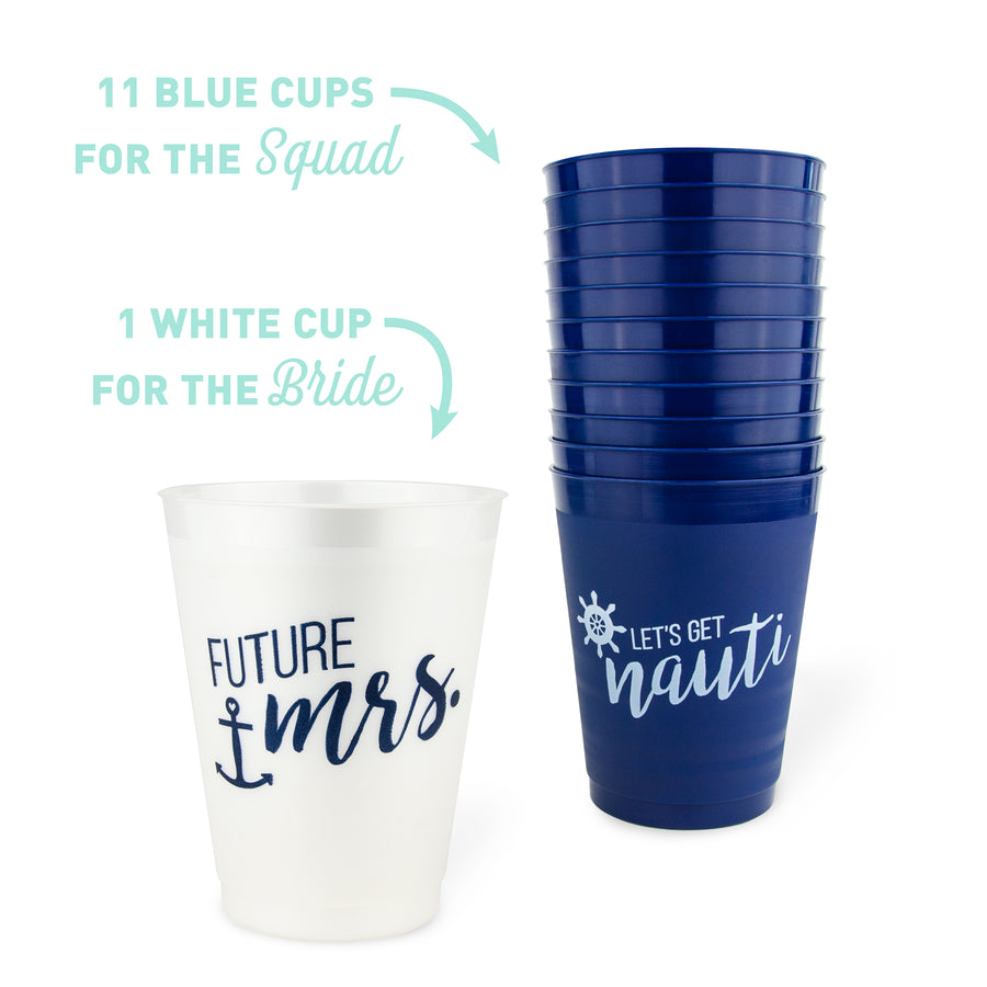 Nautical Bachelorete Party Cups, Drinkware | Frost Flex Let's Get Nauti Bachelorette Party Cups, Drinkware, Decor