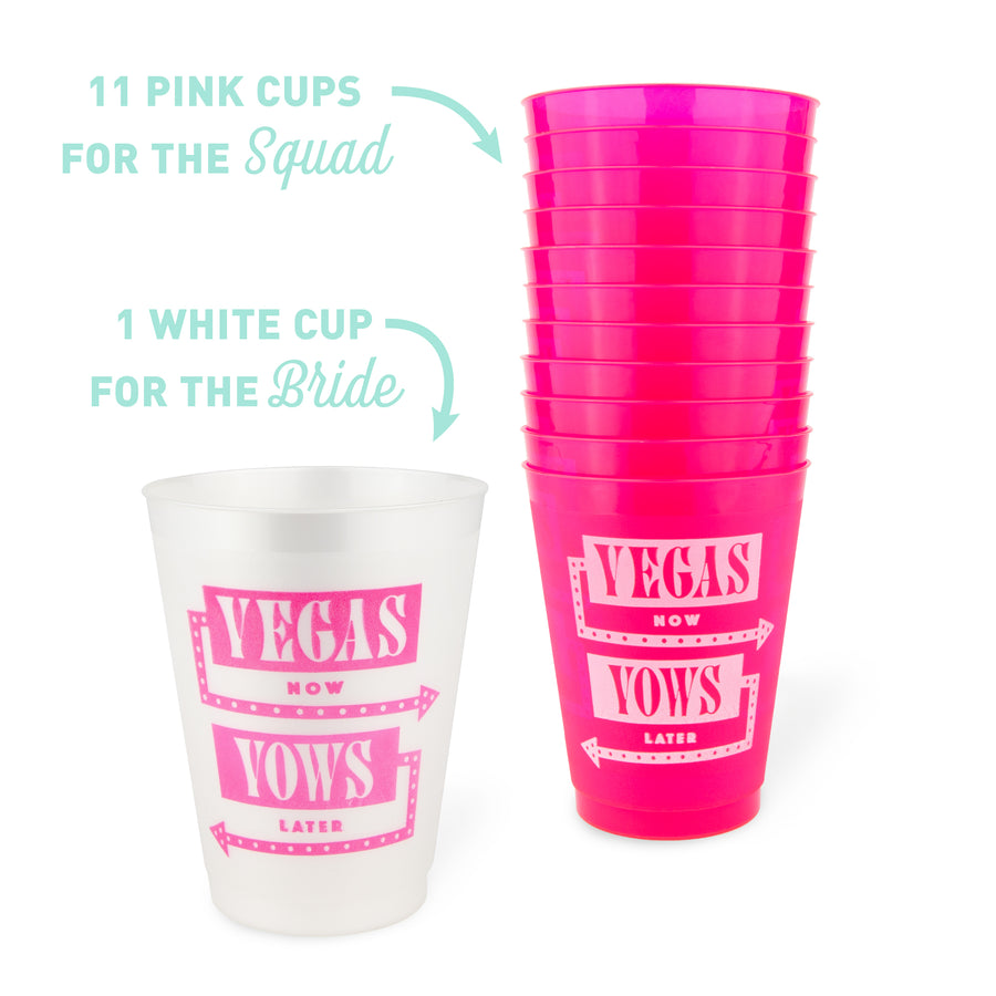 Vegas Now Vows Later Bachelorette Party Cups, Drinkware | Las Vegas Bachelorette Party Decor, Favors, Supplies