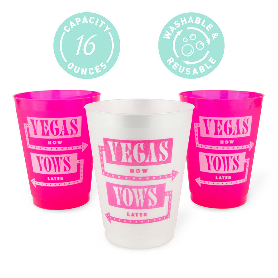 Vegas Now Vows Later Bachelorette Party Cups, Drinkware | Las Vegas Bachelorette Party Decor, Favors, Supplies