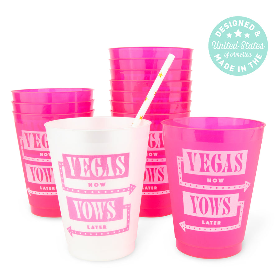 Vegas Now Vows Later Bachelorette Party Cups, Drinkware | Las Vegas Bachelorette Party Decor, Favors, Supplies