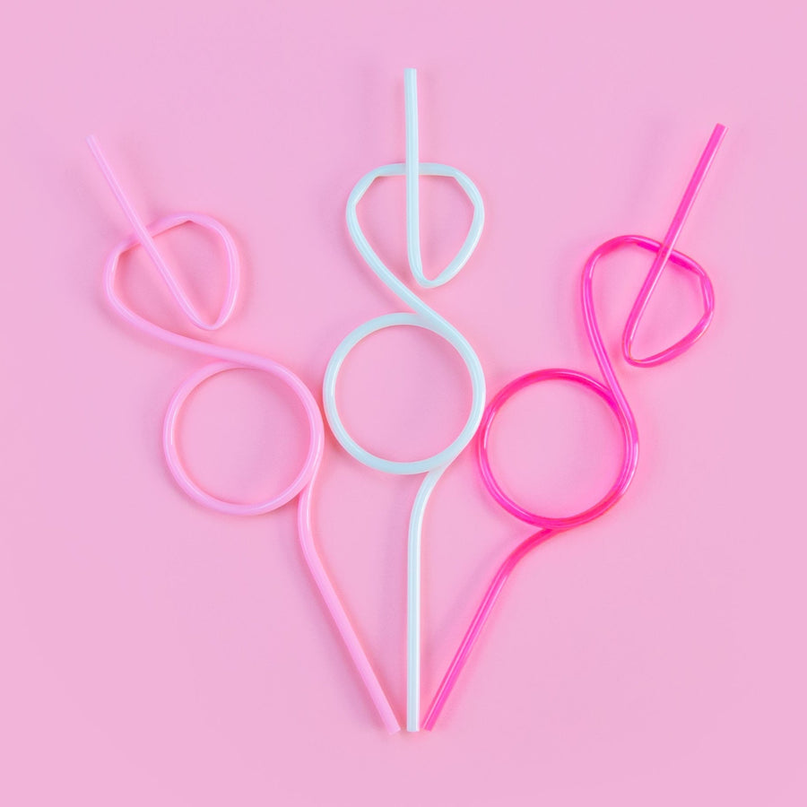 Diamond Ring Bachelorette Party Straws - White, Hot Pink, Light Pink