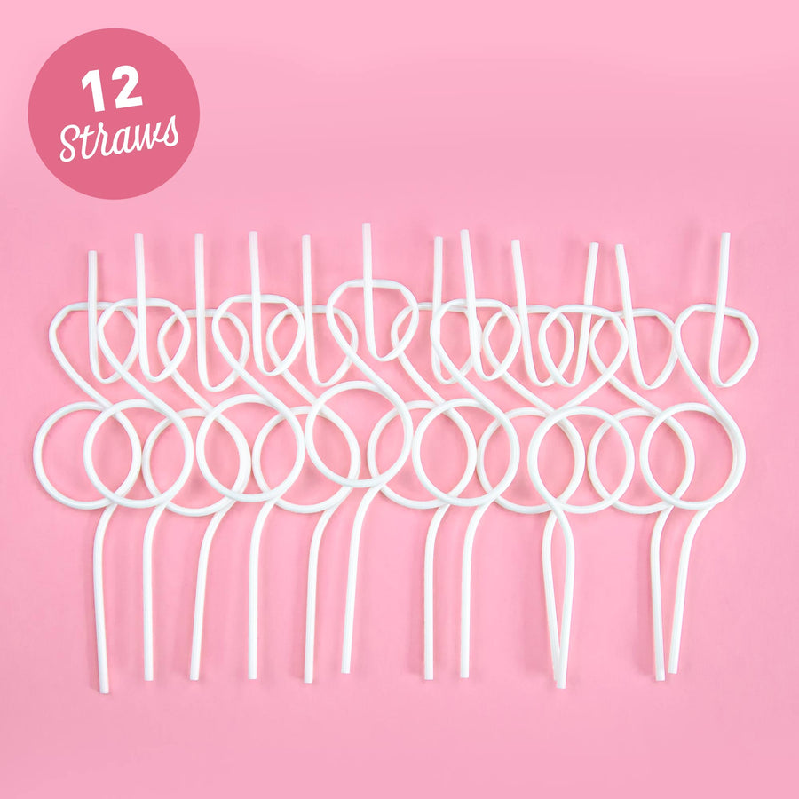 Diamond Ring Bachelorette Party Straws - White, Hot Pink, Light Pink