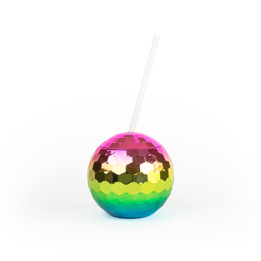 Disco Ball Bachelorette Party Cups Tumblers - Rainbow, Silver, Rose Gold Pink - Bridesmaids Gifts