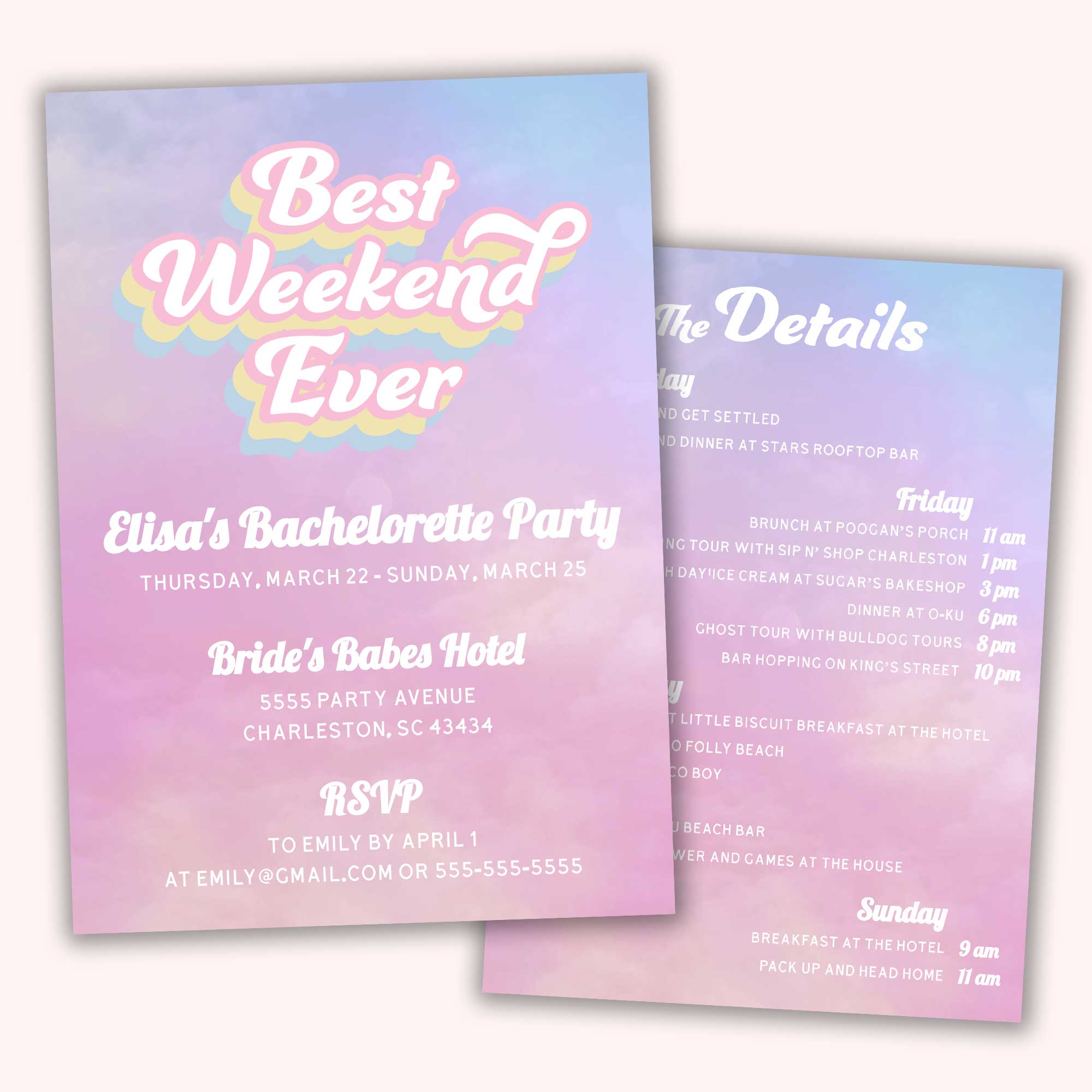 Best Weekend Ever Bachelorette Party Invitation Template | Stag & Hen