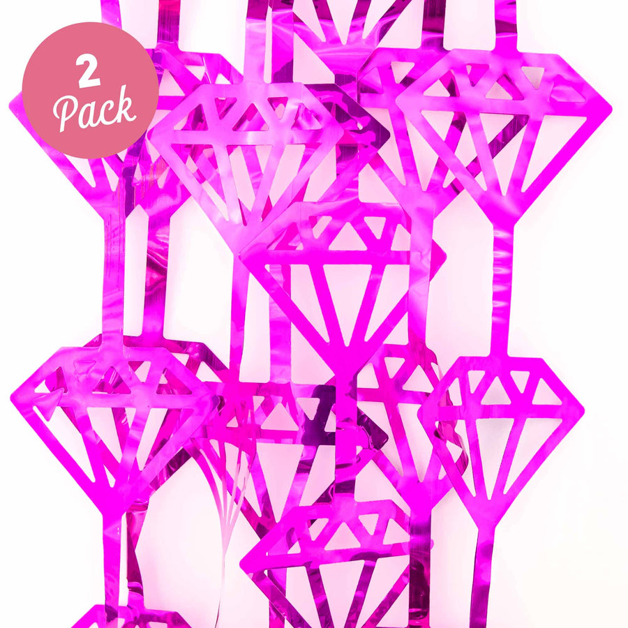 Bachelorette Party Photo Backdrop | Diamond Foil Metallic Curtain | Rose Gold Pink or Magenta Pink