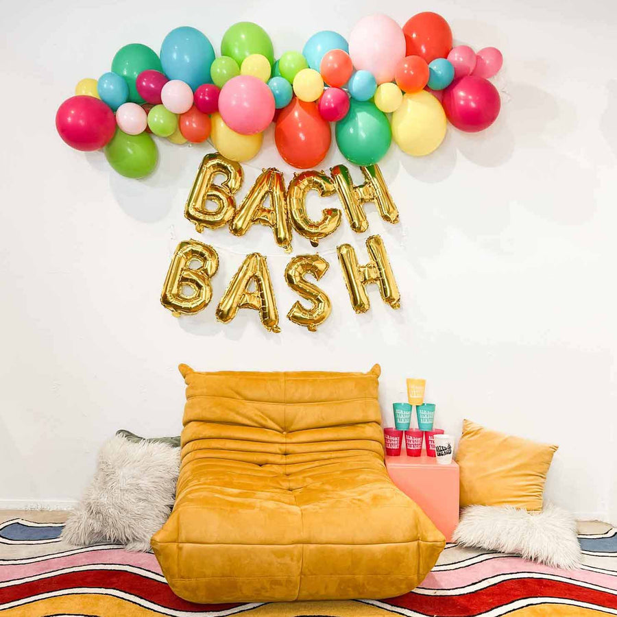 Bachelorette Party Decorations | 16" Mylar Rose Gold Foil Bach Bash Balloon Banner