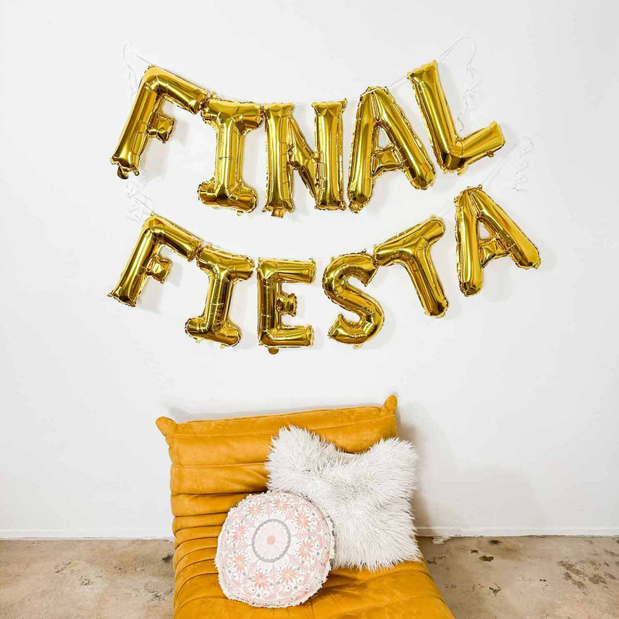 Bachelorette Party Decorations - Gold Final Fiesta Balloon Banner