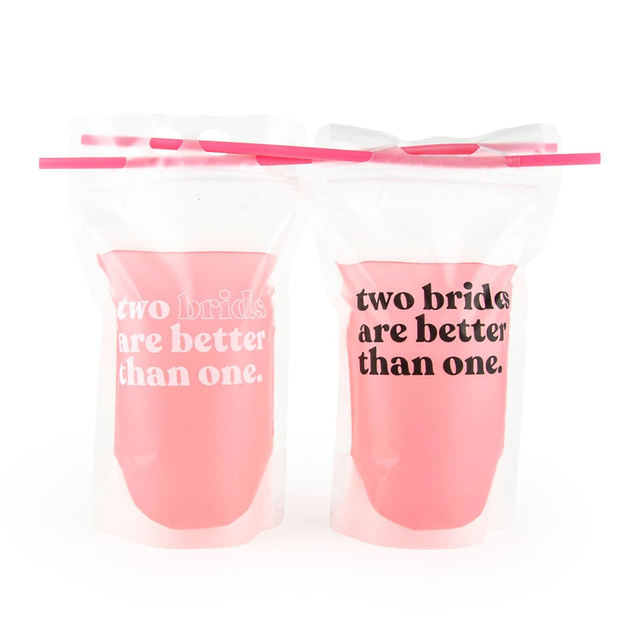 Bachelorette Party Drink Pouches | Two Brides Are Better Than One | LGBTQ Bridal Party Gifts, Accessories, Favors, Supplies, Decorations