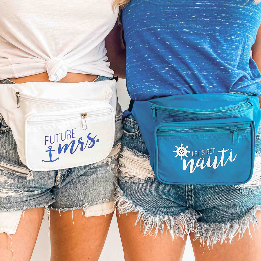 Nautical Bachelorette Party Fanny Packs, Belt Bags | Let's Get Nauti Bachelorette Party Supplies, Accessories, Gifts, Favors