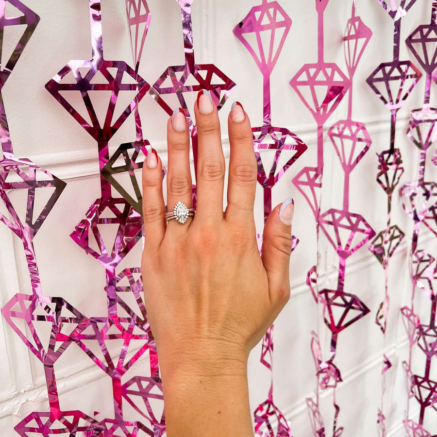 Bachelorette Party Photo Backdrop | Diamond Foil Metallic Curtain | Rose Gold Pink or Magenta Pink