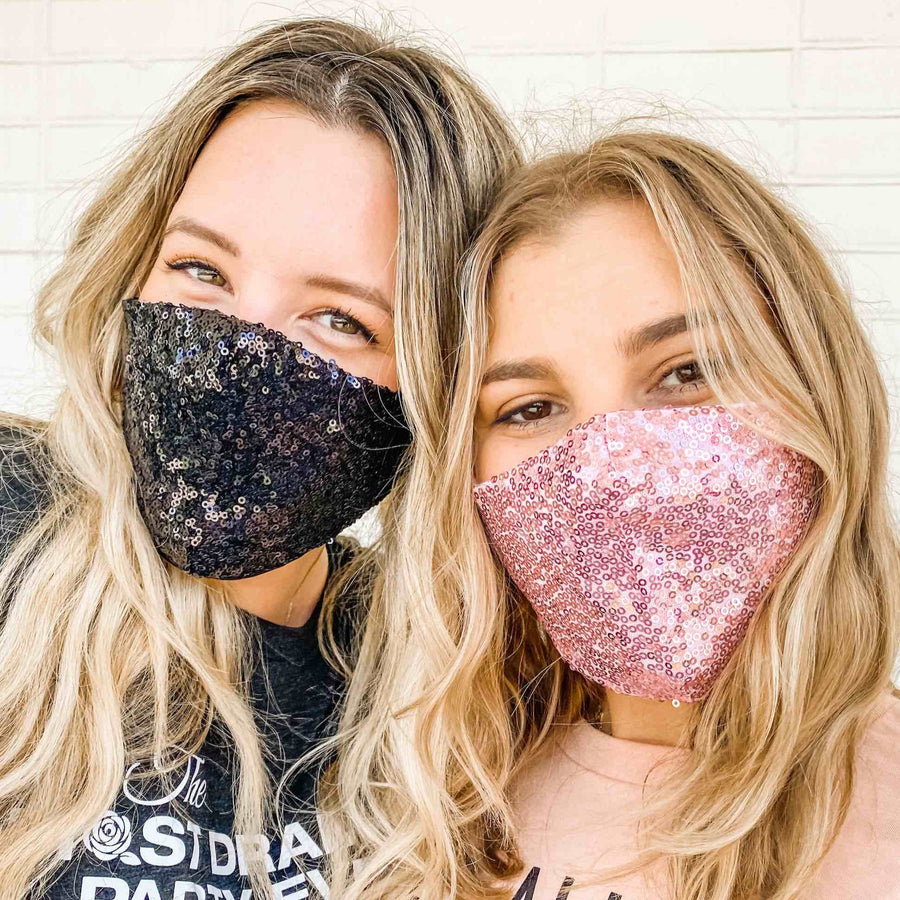 Bachelorette Party Sequin Face Masks for COVID-19 and Coronavirus
