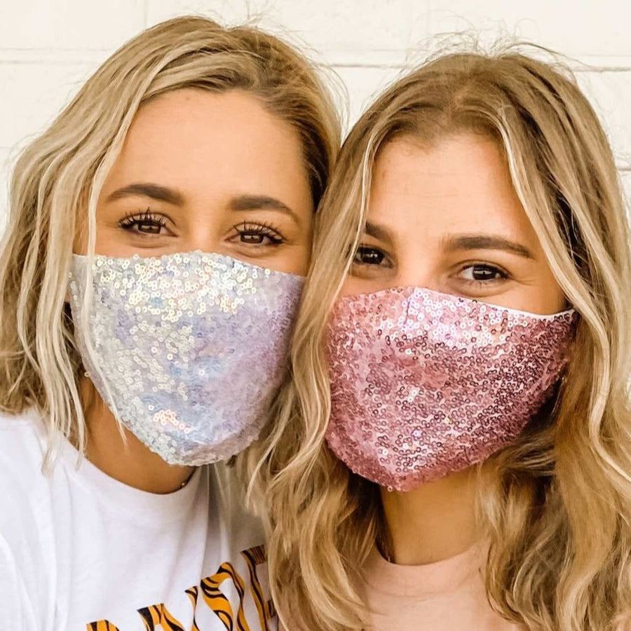 Bachelorette Party Sequin Face Masks for COVID-19 and Coronavirus