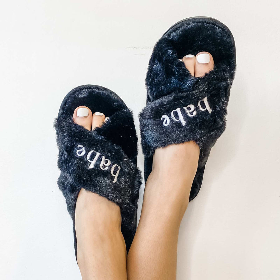 Bachelorette Party Fuzzy Slippers | Bridal Slippers