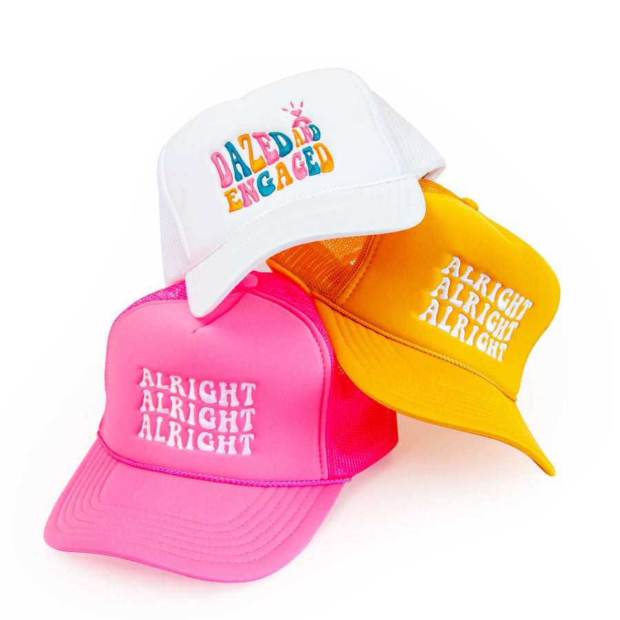 Bachelorette Party Trucker Hats - Dazed & Engaged - 1990s Bridesmaids Favors, Gifts, Accessories