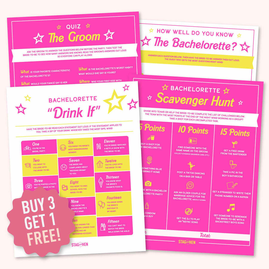 Barbie Themed Bachelorette Party Games - Digital Download - Printable PDF