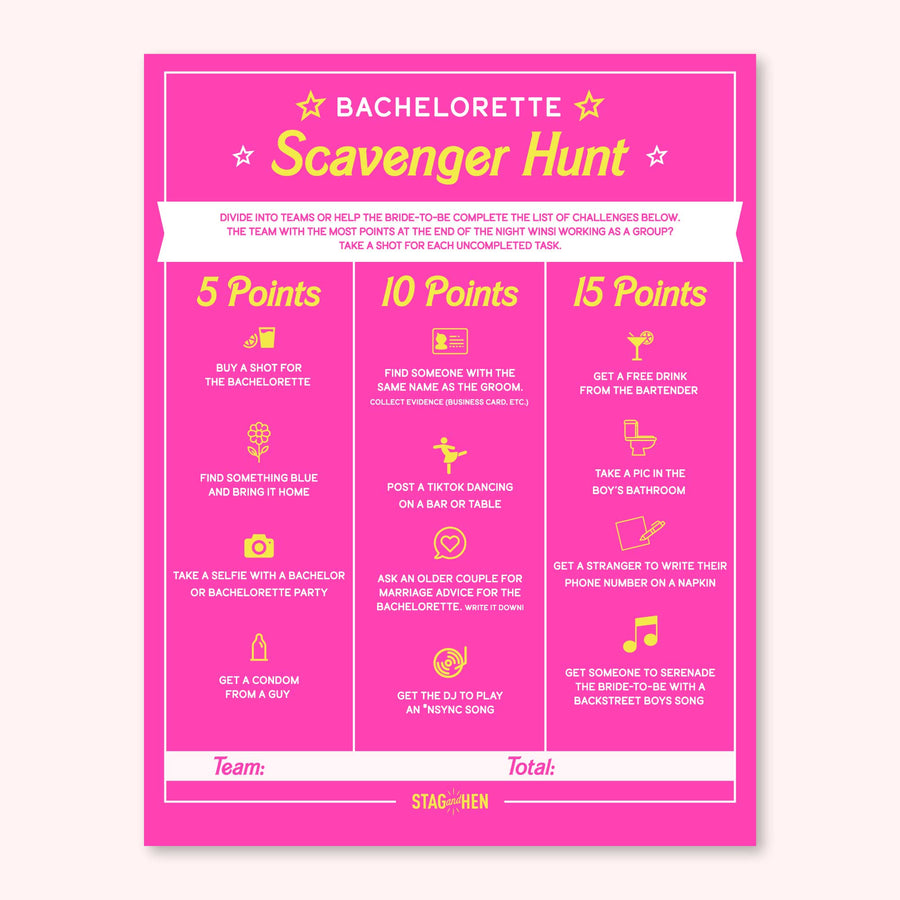 Barbie Themed Bachelorette Party Games - Digital Download - Printable PDF - Scavenger Hunt