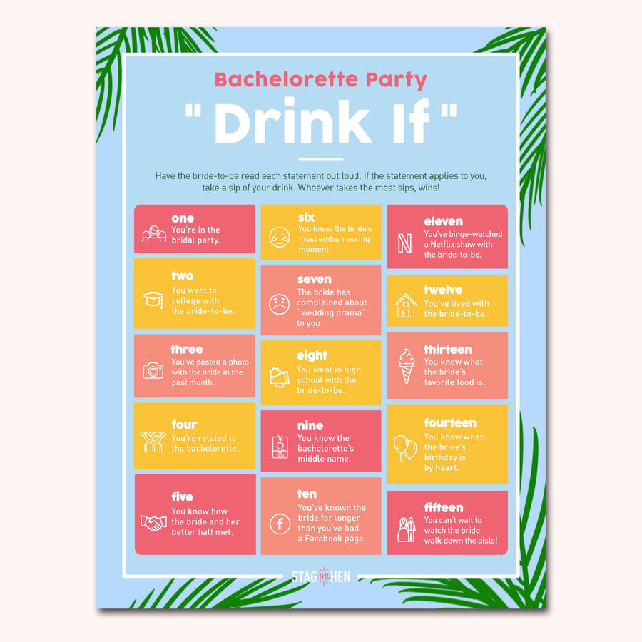 Beach Bachelorette Party Games | Digital Download | Printable PDF Party Activity