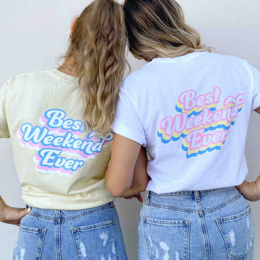 Best Weekend Ever Bachelorette Party Shirts - Pastel Preppy Beachy Bridesmaids Gifts Favors Accessories Shirts Tees 