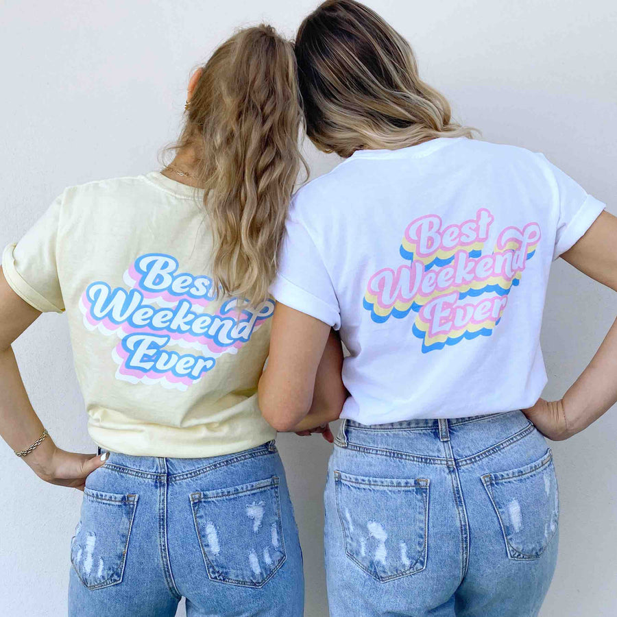 Best Weekend Ever Bachelorette Party Shirts - Pastel Preppy Beachy Bridesmaids Gifts Favors Accessories Shirts Tees 