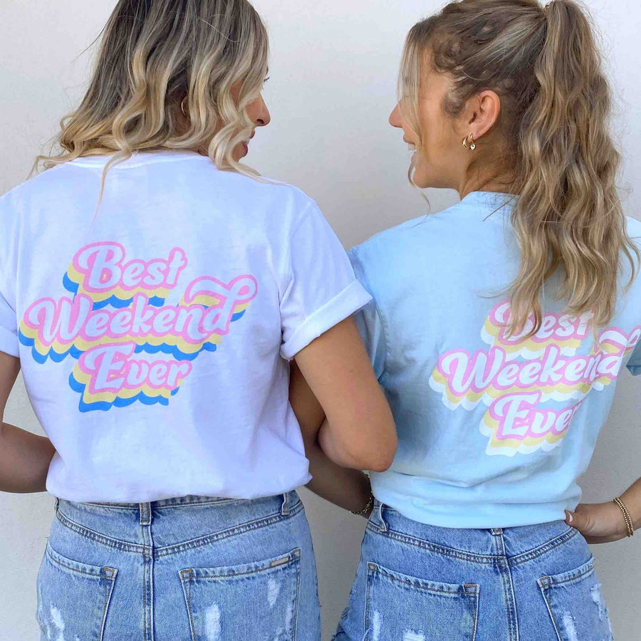 Best Weekend Ever Bachelorette Party Shirts - Pastel Preppy Beachy Bridesmaids Gifts Favors Accessories Shirts Tees 