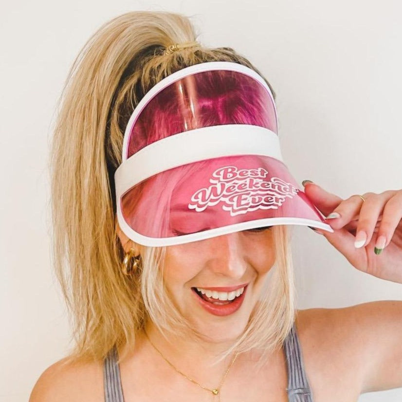 Bachelorette Party Retro Sun Visors | Best Weekend Ever | Bridesmaids Hats, Accessories, Gifts, Decor, Favors