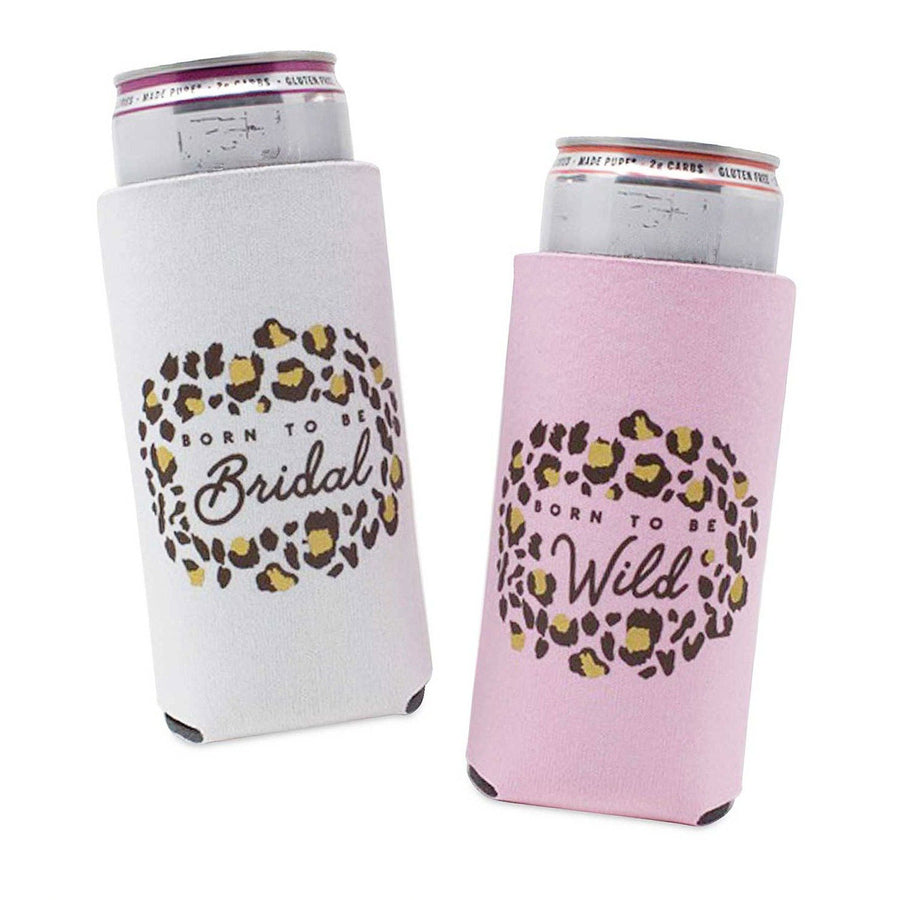 Last Rumble In The Jungle Slim-Fit Can Coolers | Bachelorette Party Drink Sleeves, Cozies, Coolies for Slim, Tall Cans | Animal-Print Favors