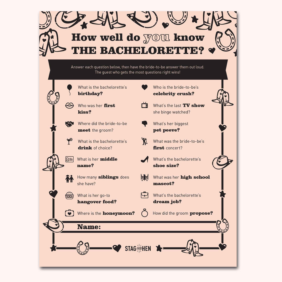 Bride's Last Ride Bachelorette Party Games | Digital Download | Printable PDF Party Activity