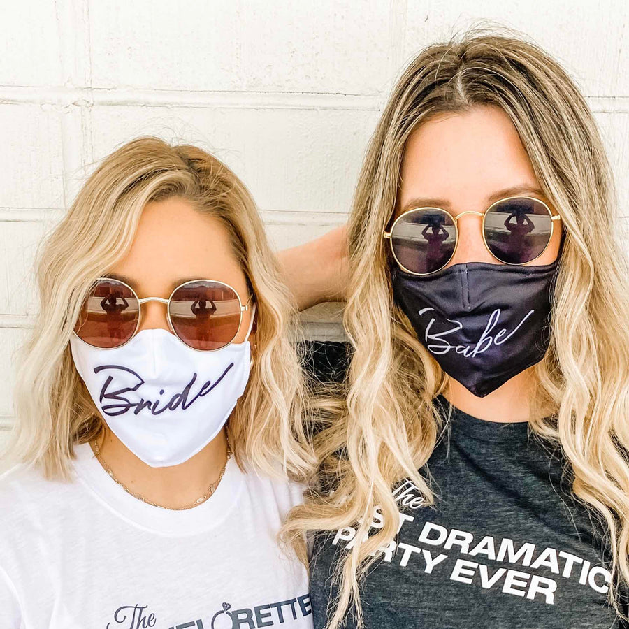 Bride's Babes Bachelorette Party Face Masks for COVID-19 and Coronavirus
