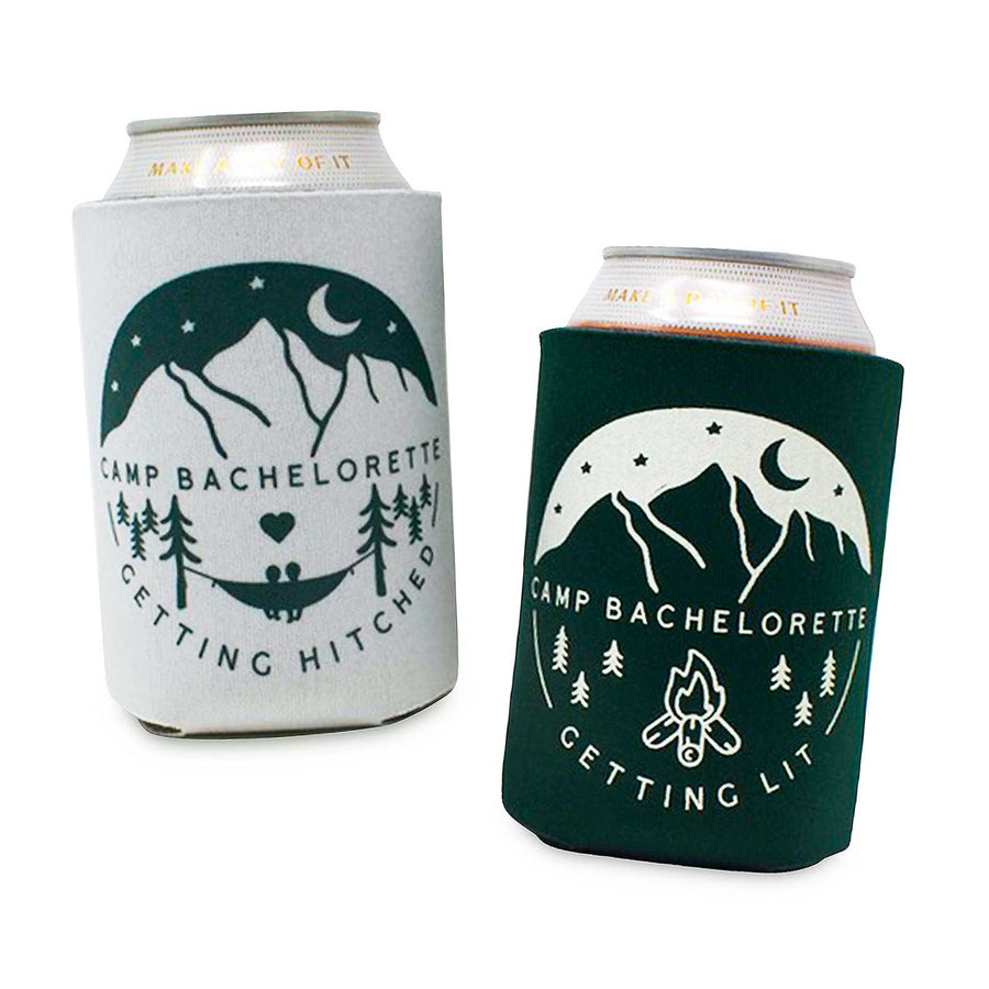 Camp Bachelorette Can Coolers | Camping, Mountain, Hiking Bachelorette Party Favors, Gifts, Accessories, Decorations, Supplies