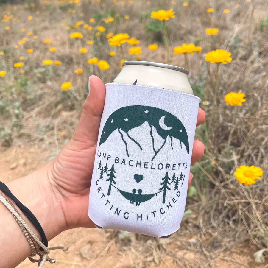 Camp Bachelorette Can Coolers | Camping, Mountain, Hiking Bachelorette Party Favors, Gifts, Accessories, Decorations, Supplies