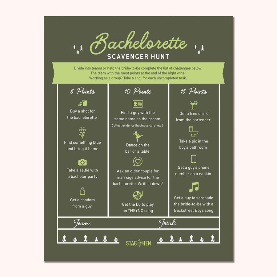 Camp Bachelorette Printable Party Games